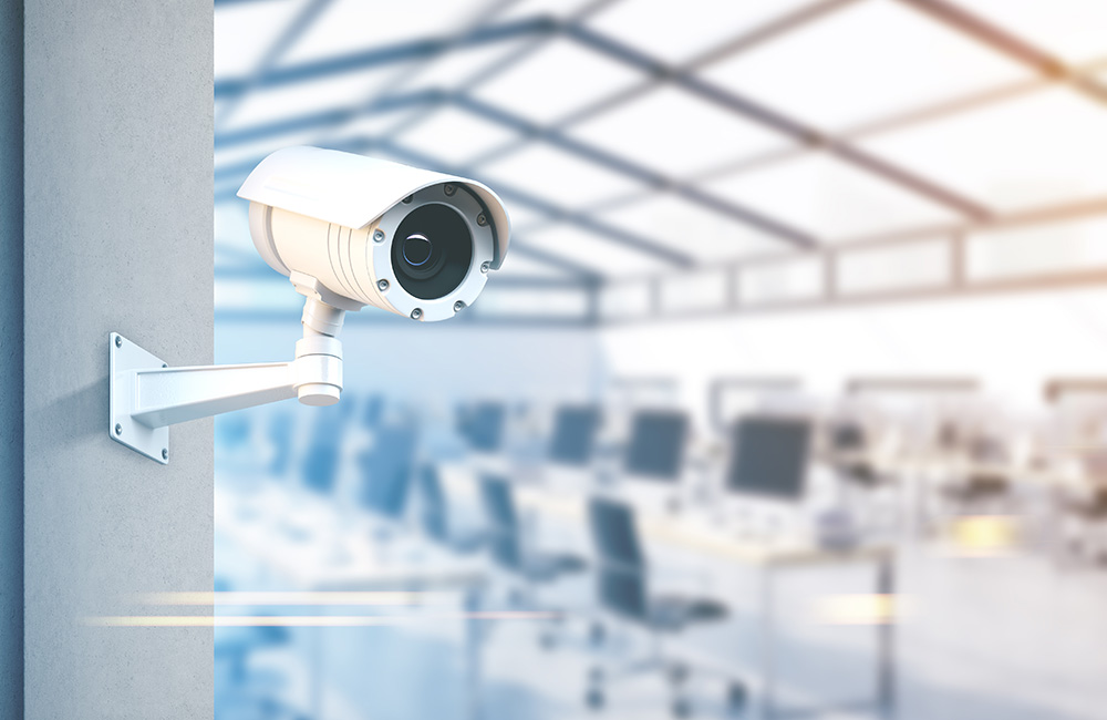 Security consultants working on CCTV strategy for corporate property